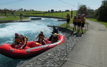 Full Boarding Weekend rafting group 2026