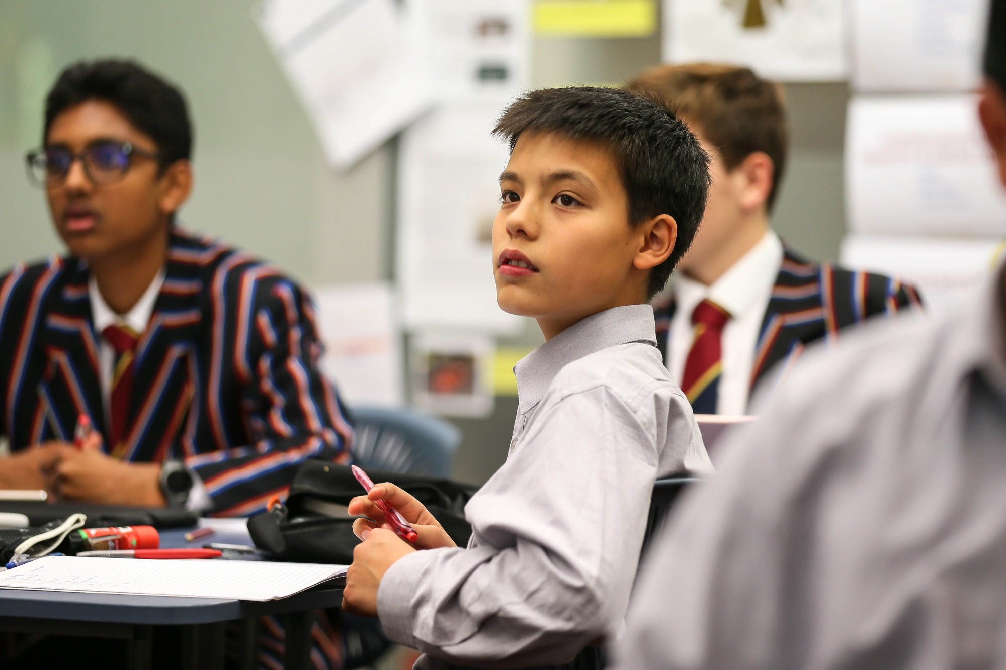 Student in class