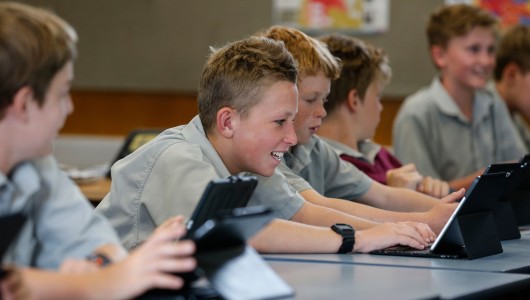 Year 9 boys in class