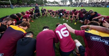 King's First XV Huddle