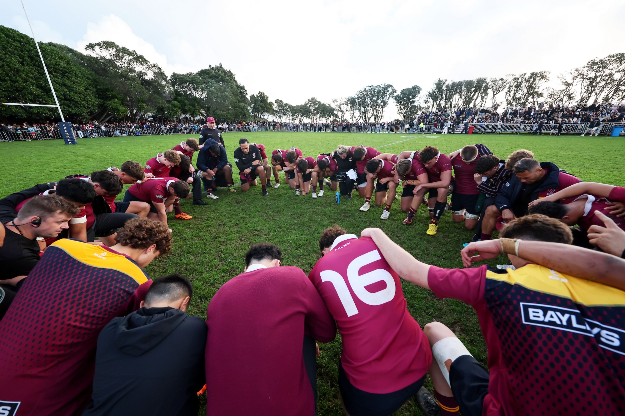 King's First XV Huddle