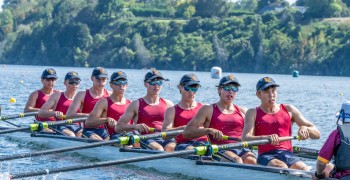 Rowing team on the water