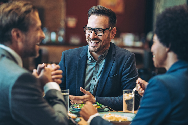 Men having dinner
