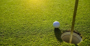Golf ball on the green